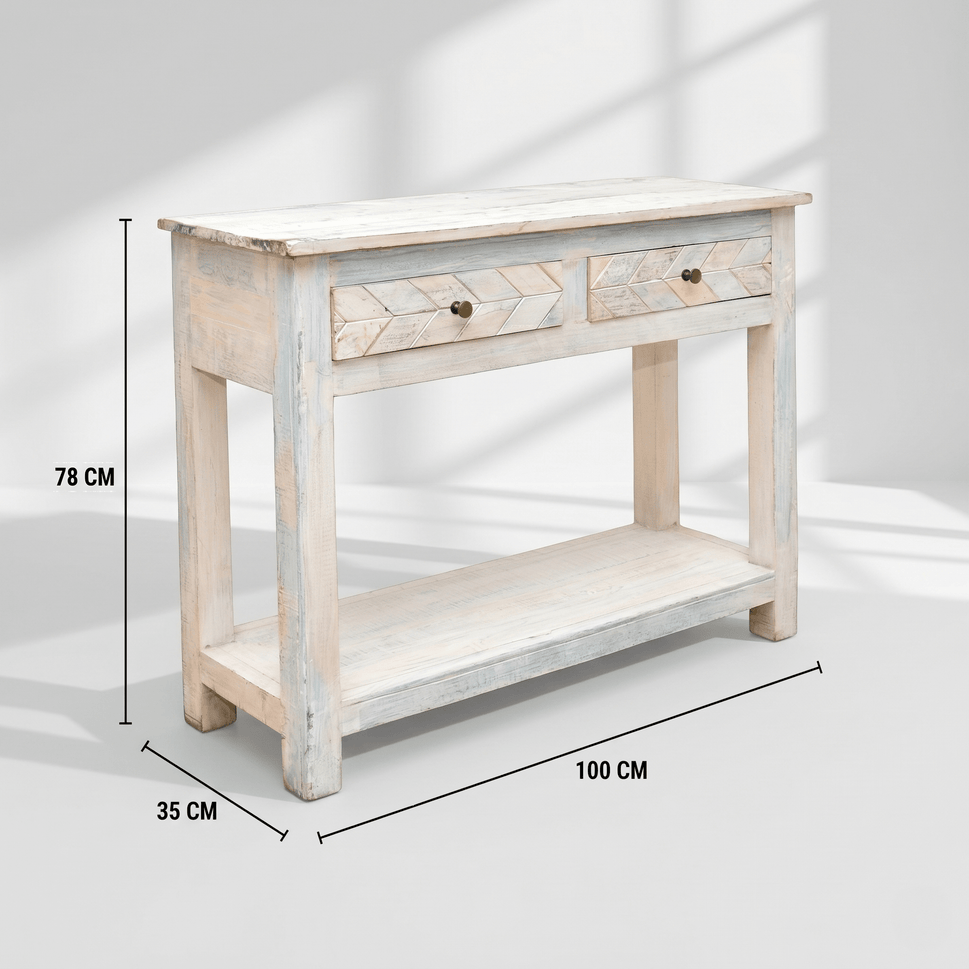Vintage Haven Console Table with white Rustic Furniture