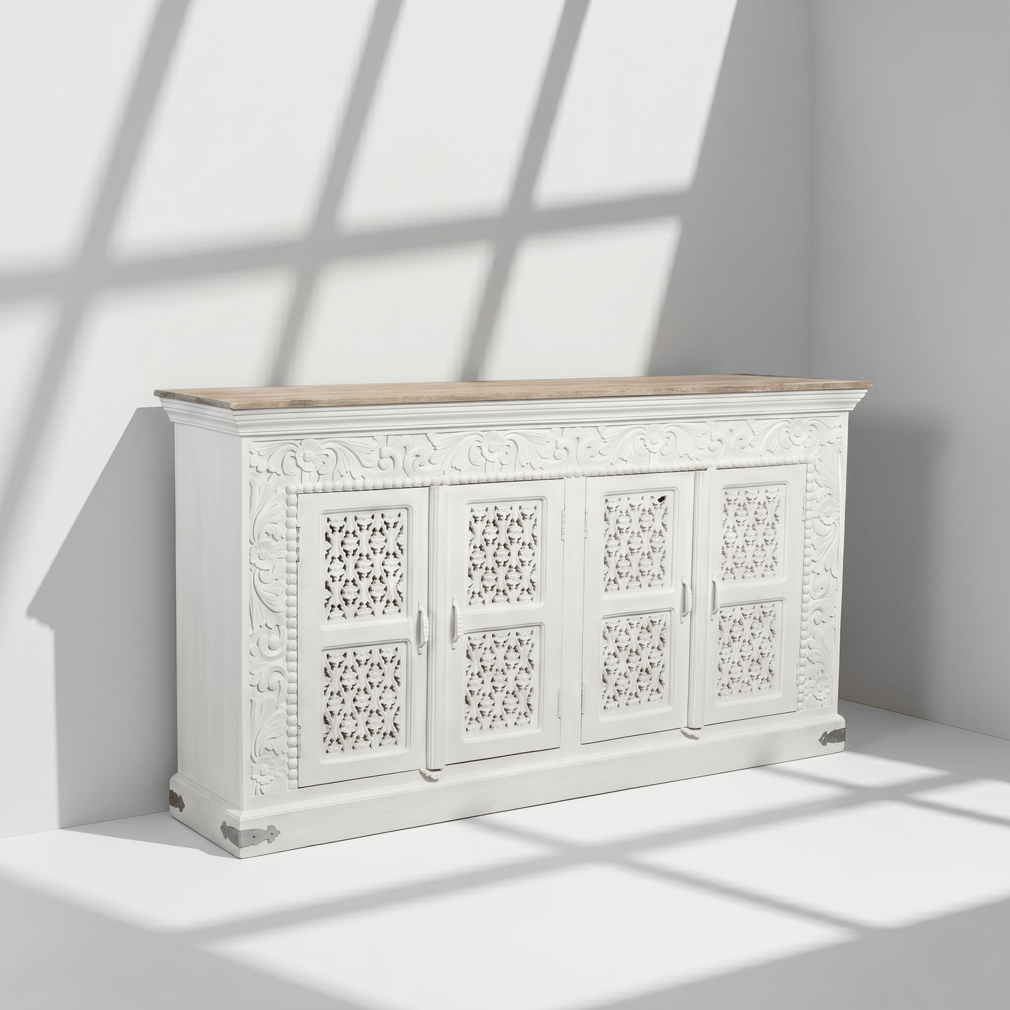 Solid mango wood sideboard cabinetAjman,Hotel grade hand carved storage cabinetAbu Dhabi, Majlis wooden storage cabinet UAE,