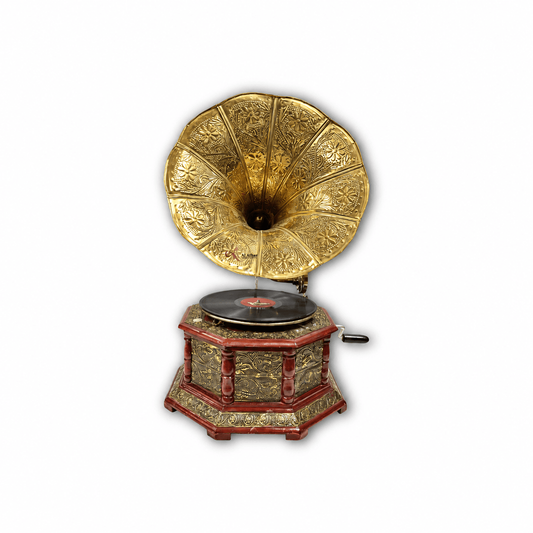 Antique working Gramophone with brass fitted work