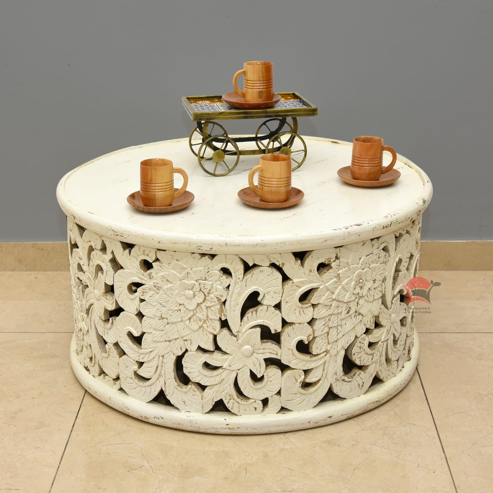 Antique White Round Coffee Table WARCT