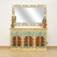 Wooden sideboard with rustic color finish