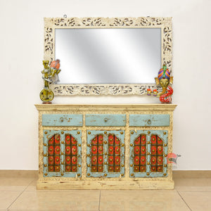 Wooden sideboard with rustic color finish