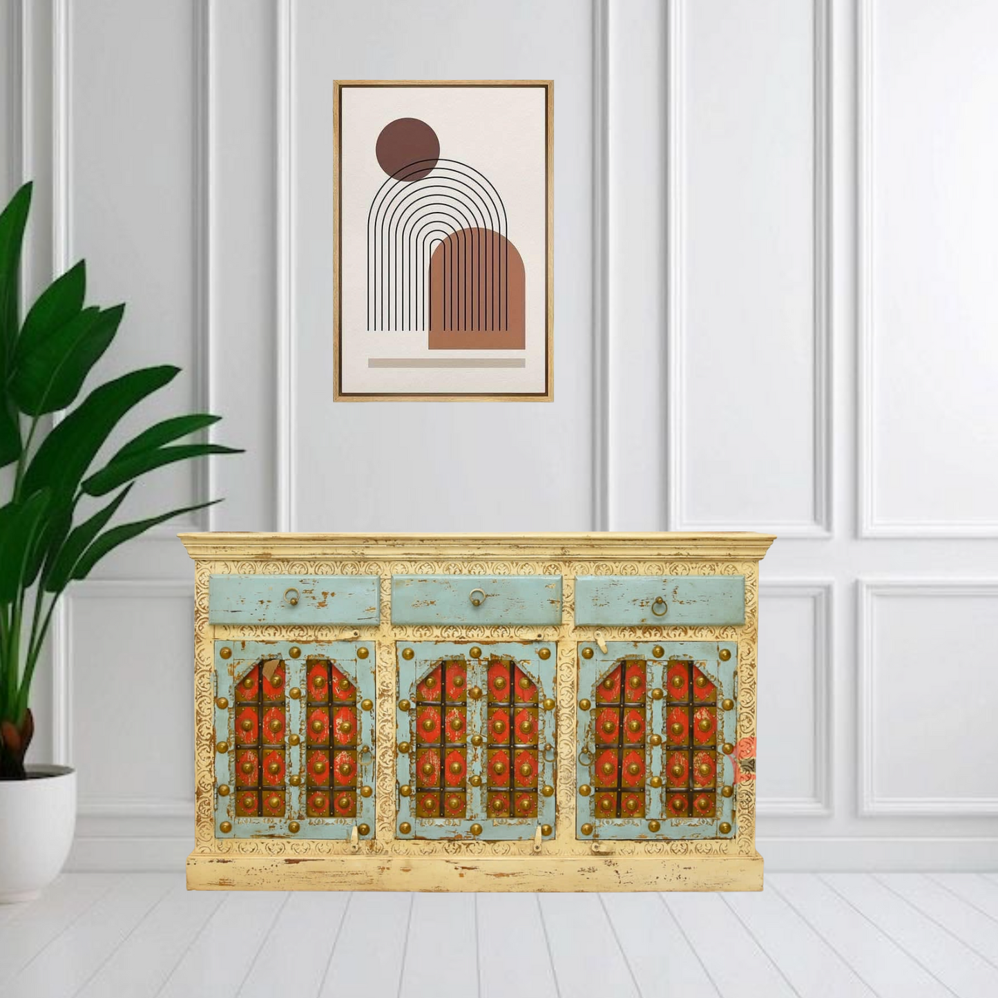 Rustic Wooden Buffet Table UAE
Handmade Wooden Sideboard Crafted Abu Dhabi
Three Door Solid Wooden Sideboard Sharjah