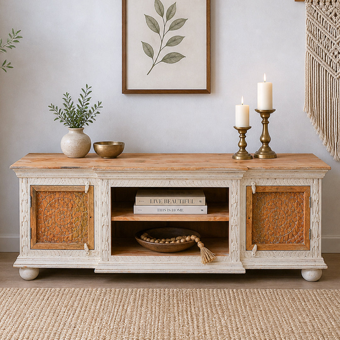 Modern Handmade TV Console Cabinet | Drawers & Shelf UAE | Dubai