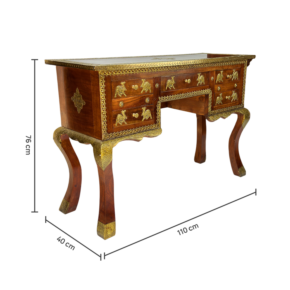 Real sheesham wood desk & writing table with brass fitted work