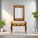 Switch Solid wood console table UAE
Dressing table with mirror Sharjah
Brass fitted wooden furniture Abudhabi 1 image
