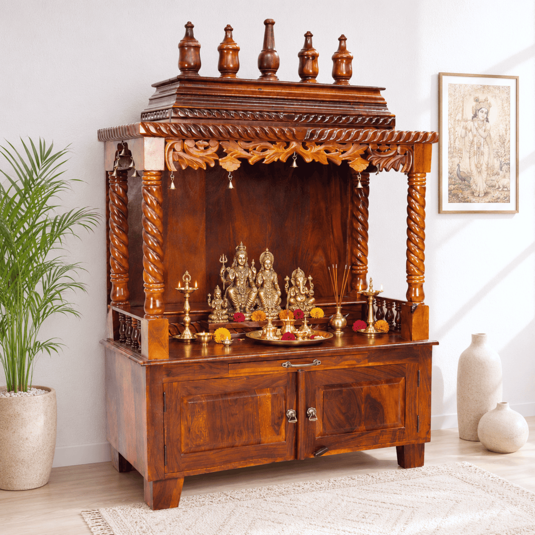 Royal heritage solid wood temple cabinet Dubai