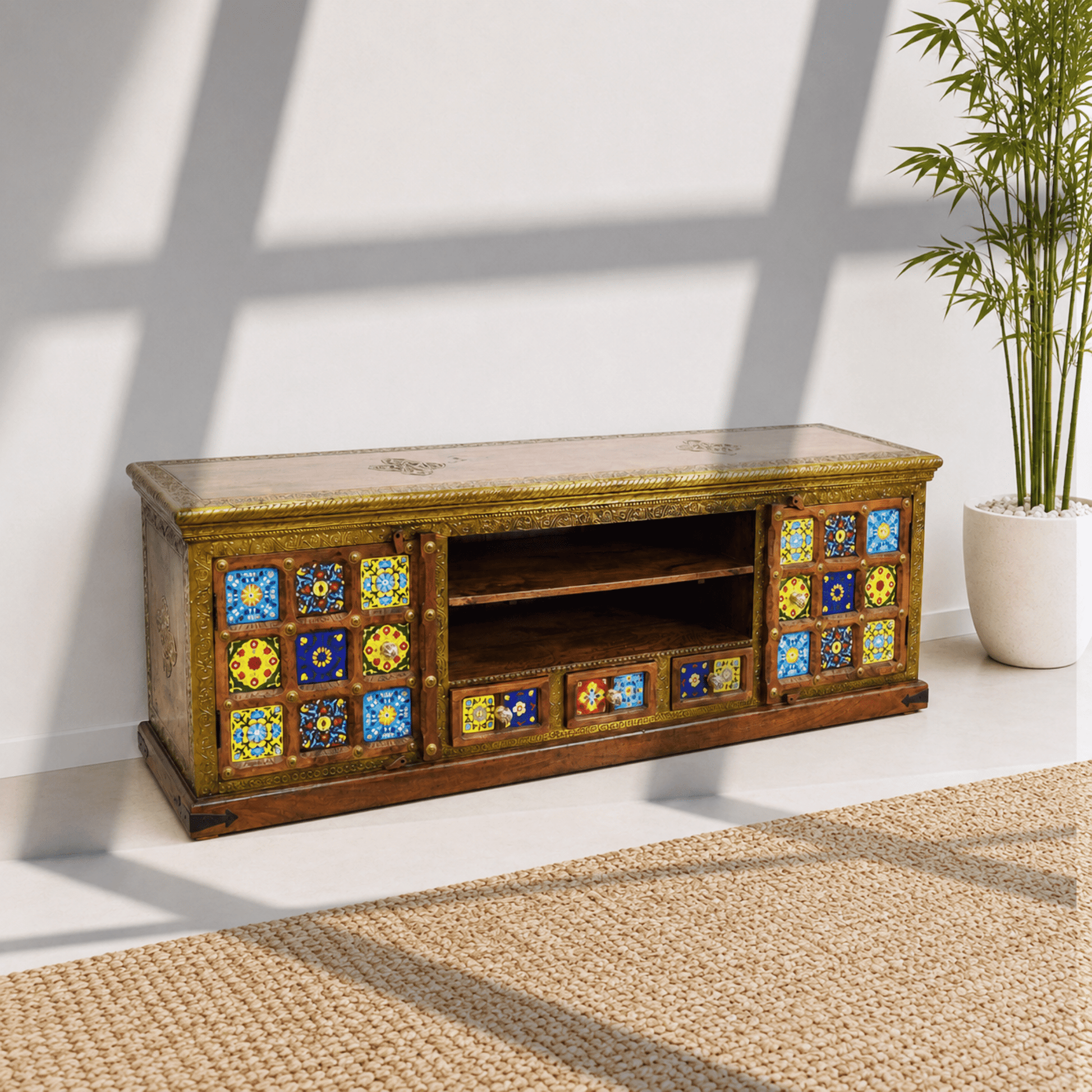 Royal Vintage Solid Sheesham Wood Entertainment Units.