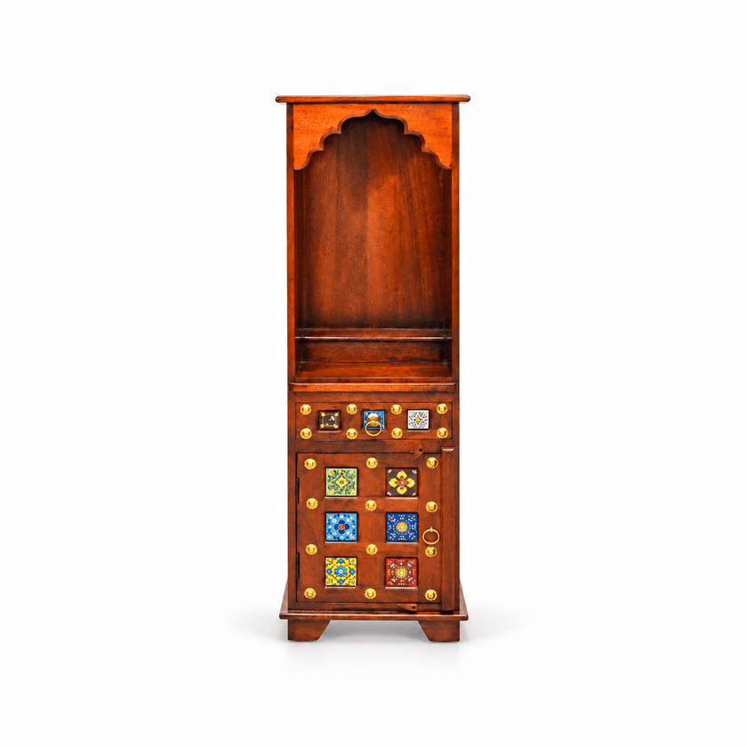 Luxury Solid Wood Mandir, Vintage Style Wooden Temple, Antique Look Pooja Cabinet, Premium Hardwood Prayer Temple, Natural Wood Home Mandir,
