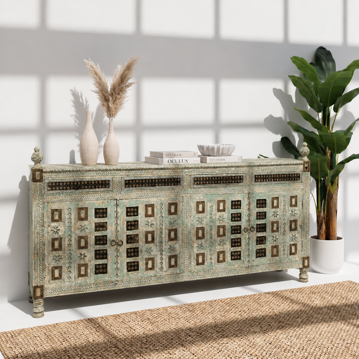 Indian Artisan Furniture, UAE Home Décor, Rustic Wooden Furniture, Storage Shelf Cabinet, Wholesale Furniture Dubai,