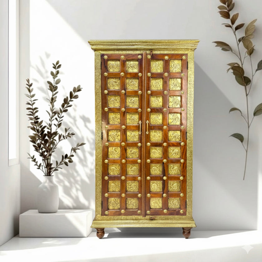 Brass artwork Indian wooden cabinet
Indian solid wood furniture Dubai