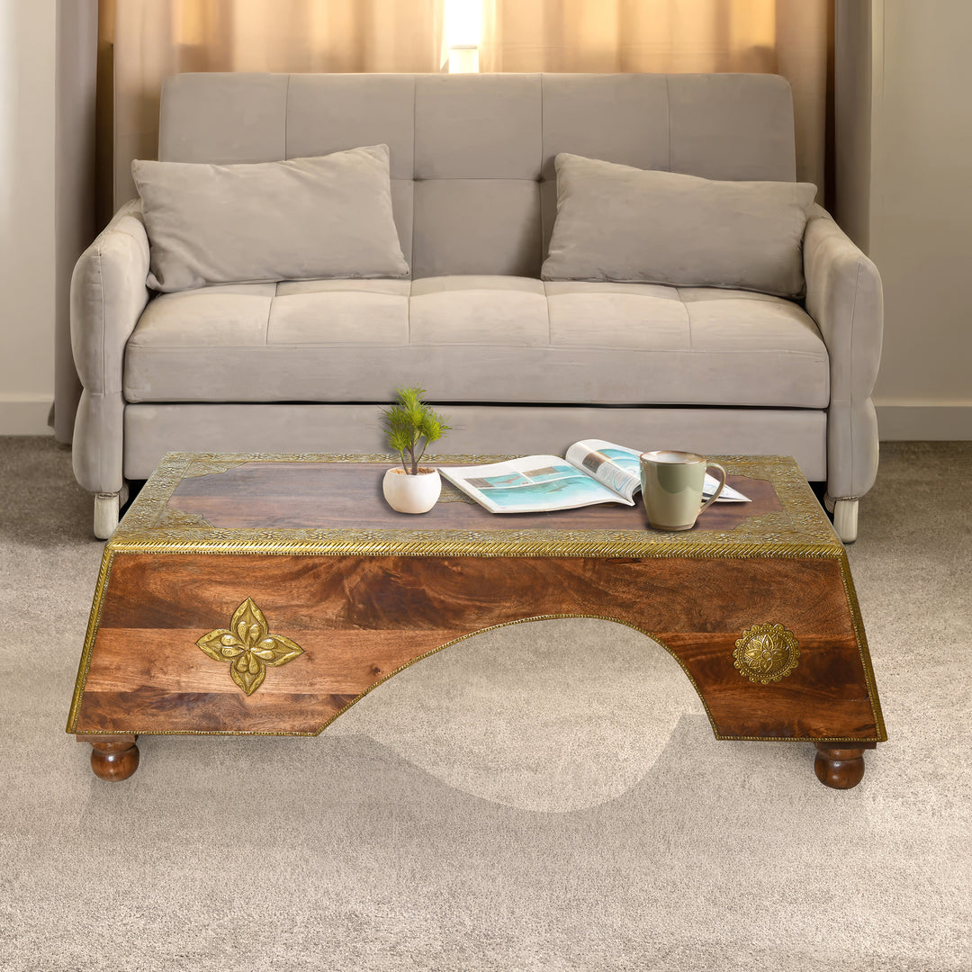 Vintage inspired solid wood bench & low coffee table