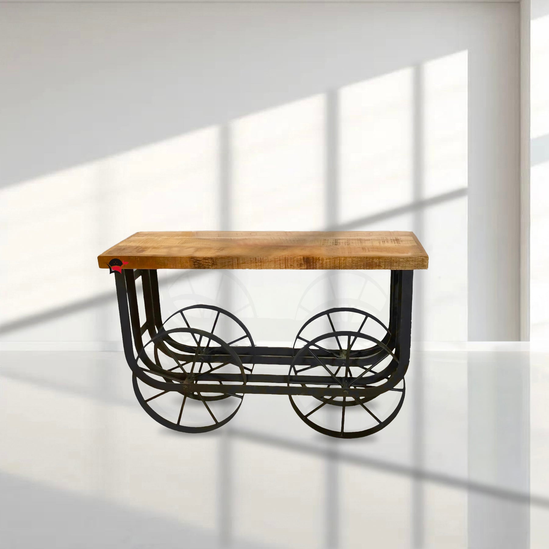 Real mango wood Consoles table with wheels