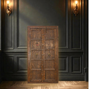 Antique Carved Front Door with Natural Antique Finish | UAE