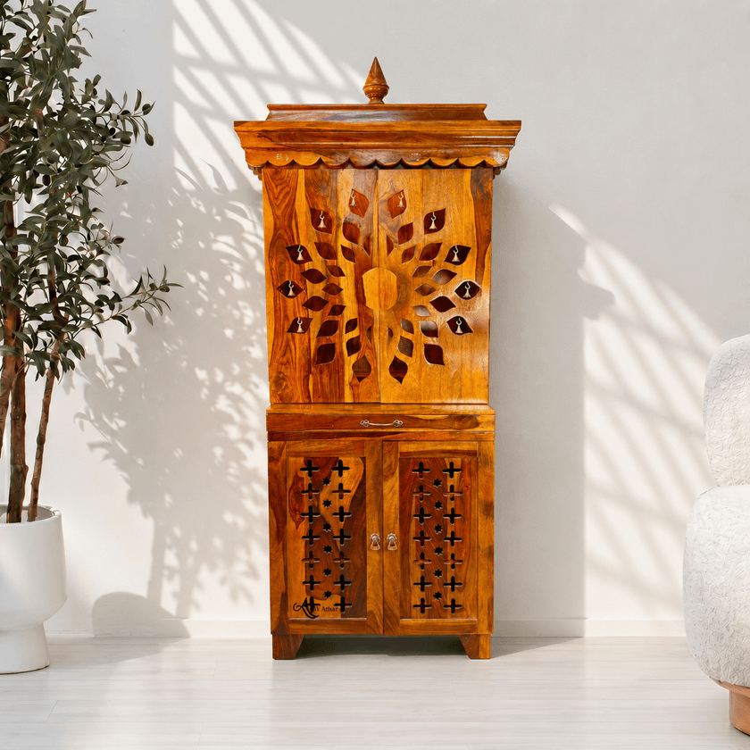 Pooja cabinet for home Oman,
Pooja cabinet  UAE,Pooja cabinet Sharjah,Pooja cabinet with hand cut work Dubai,Hand made wood temple Dubai,