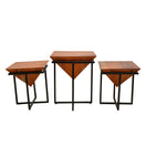 Switch Designer metal wood table with stool Abu Dhabi 
Contemporary side table set Bahrain
Peramid shape side table set Muscat 2 image