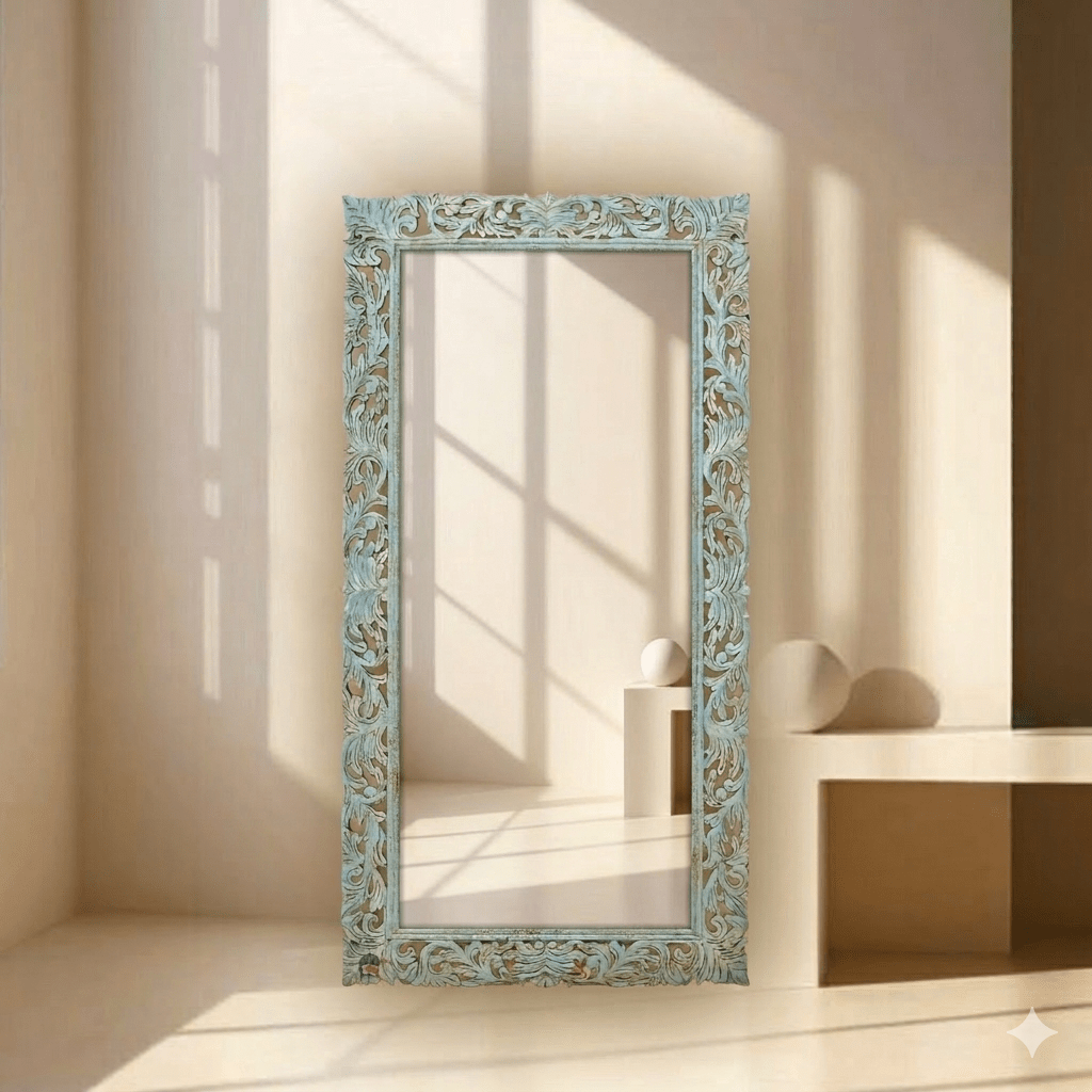Florina Leaner Solid Mango Wood Mirror Frame