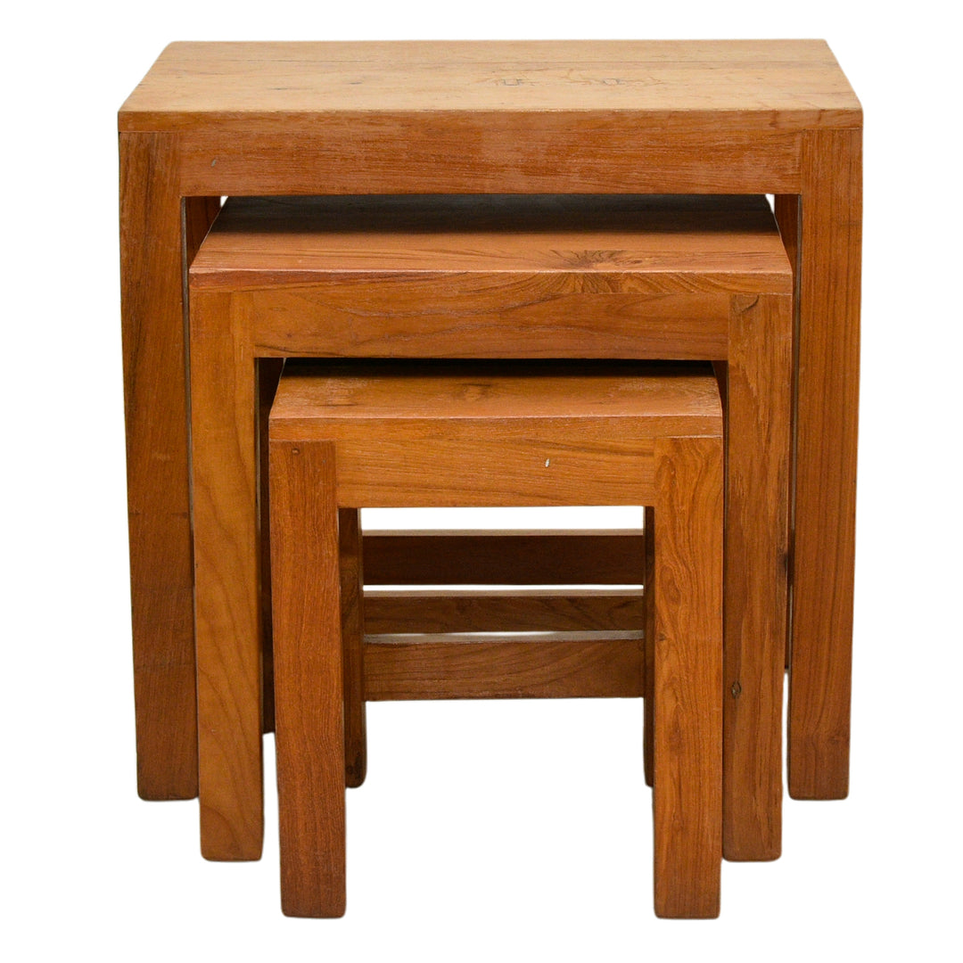 Solid Wood Nesting Table Set – 3 Pieces | Dubai UAE
