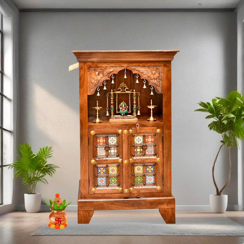 Carved Wooden Temple For Homes
Premium Solid Wood Pooja Temple