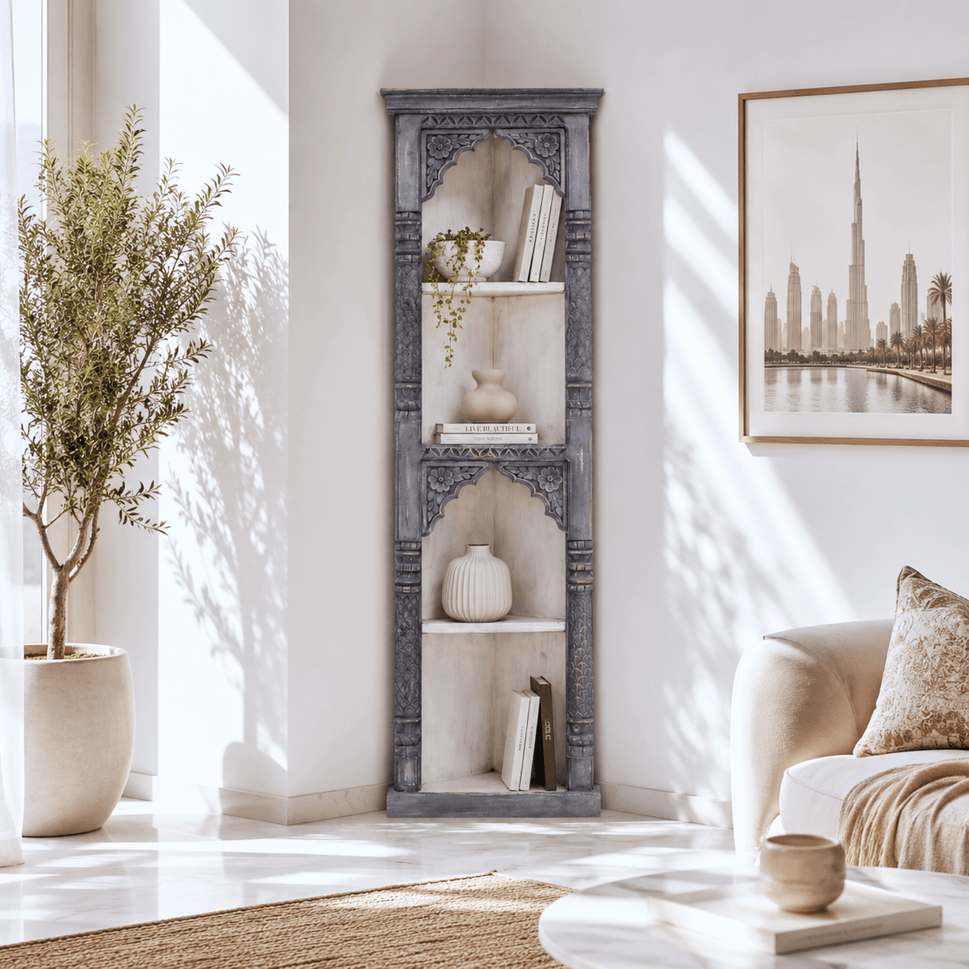 Royal Arch Design Solid Wood Corner Display Stand