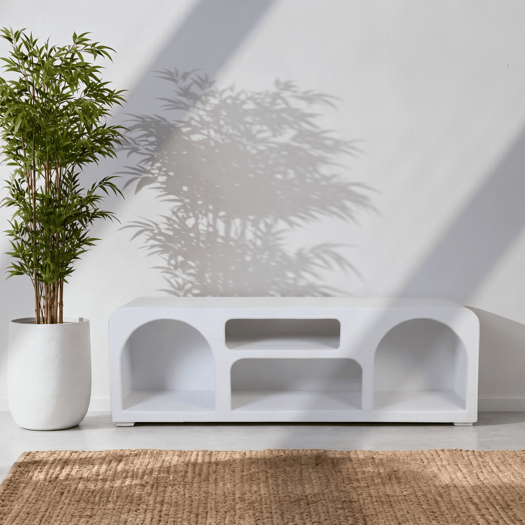 The Sierra Natural Wood Media Stand | Open Storage TV Unit UAE