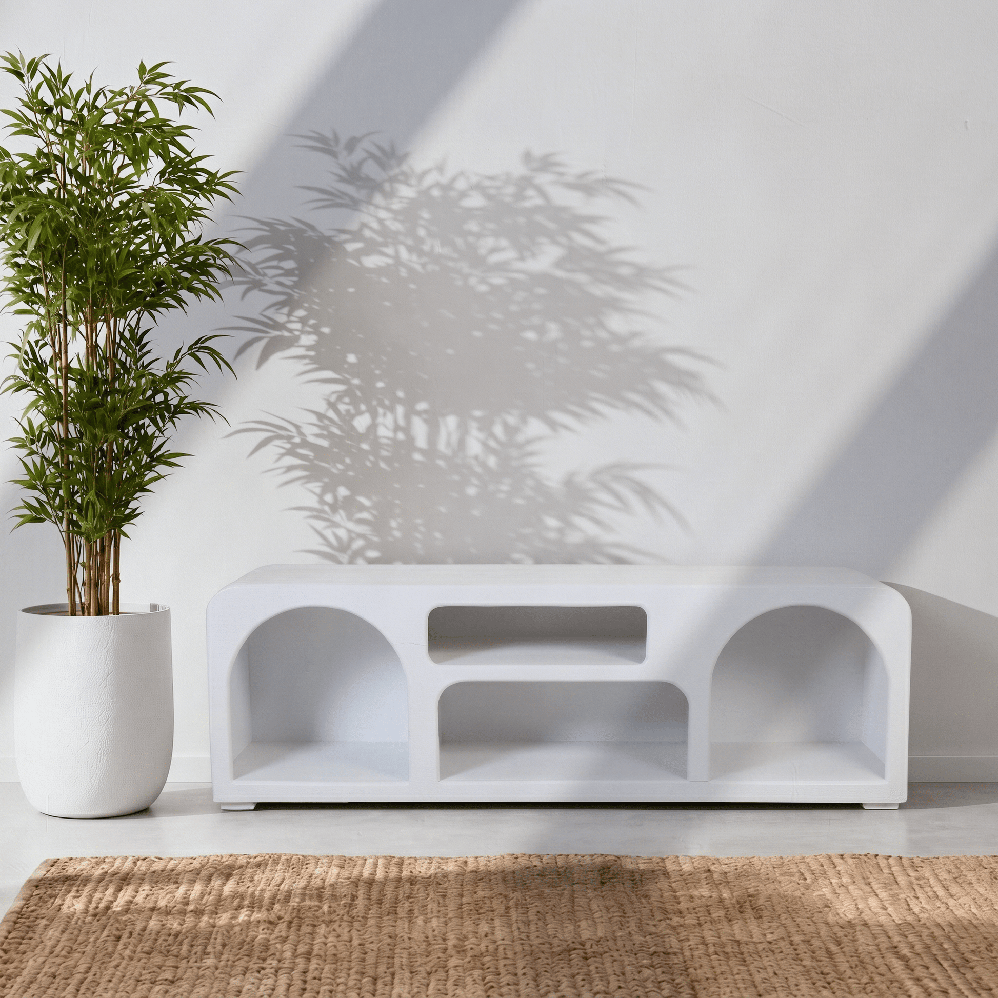 The Sierra Natural Wood Media Stand | Open Storage TV Unit UAE