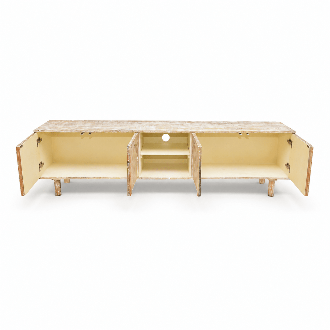 The Rustic Aura Media Console Unit | Mango Wood TV Stand UAE