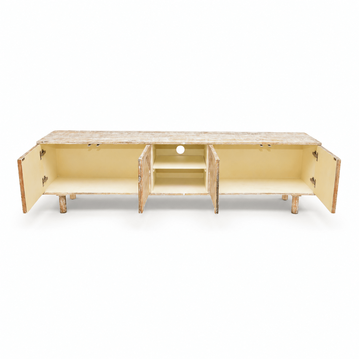 The Rustic Aura Media Console Unit | Mango Wood TV Stand UAE