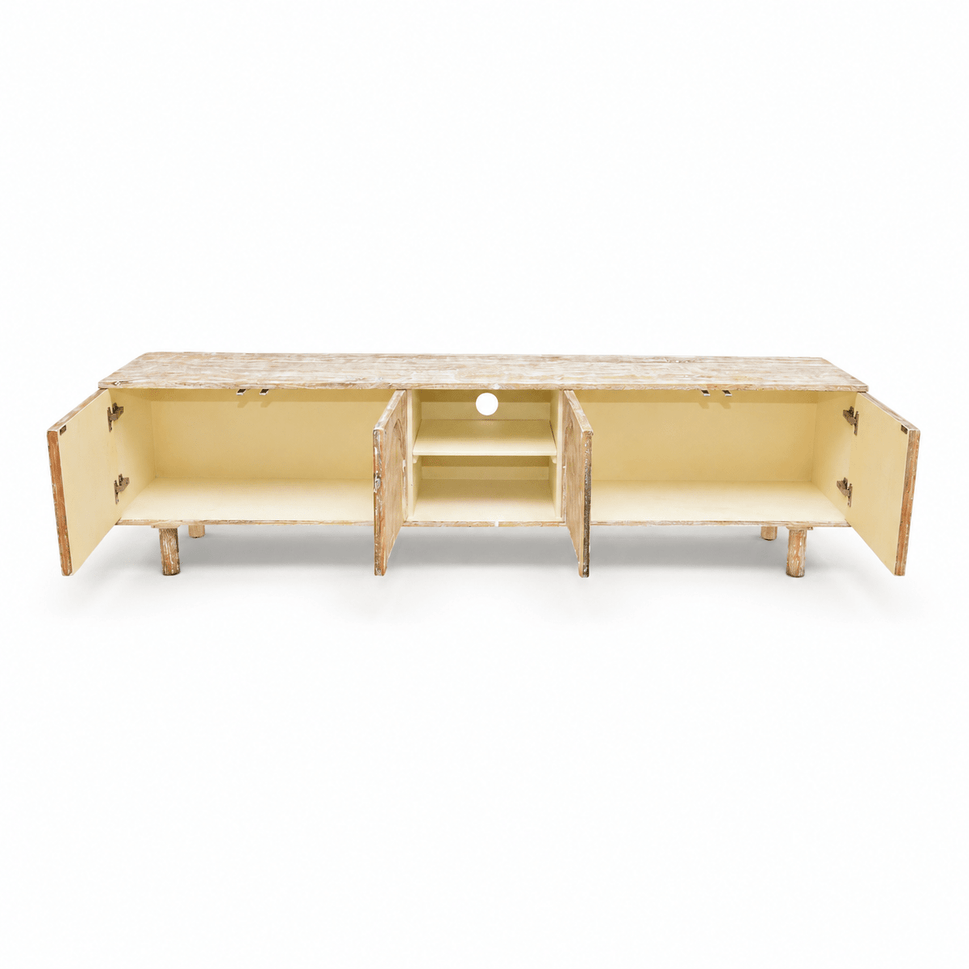 The Rustic Aura Media Console Unit | Mango Wood TV Stand UAE