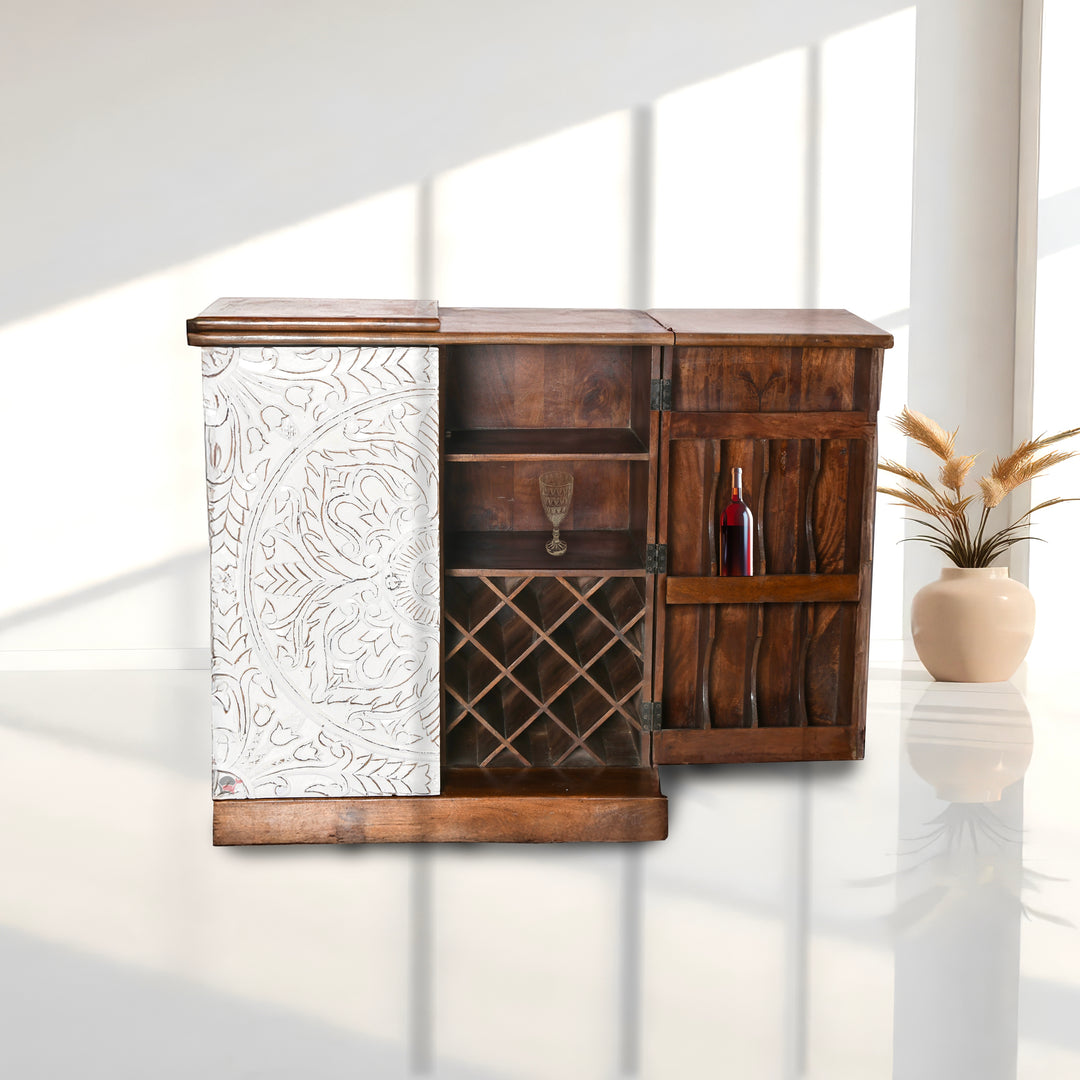 Alora hand made solid wood traditional bar cabinet
