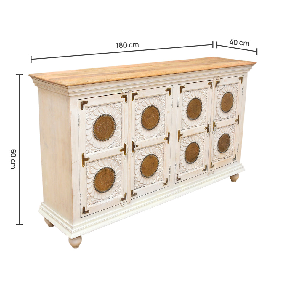 Royal Haven Carved hand made mango wood buffet Cabinet
