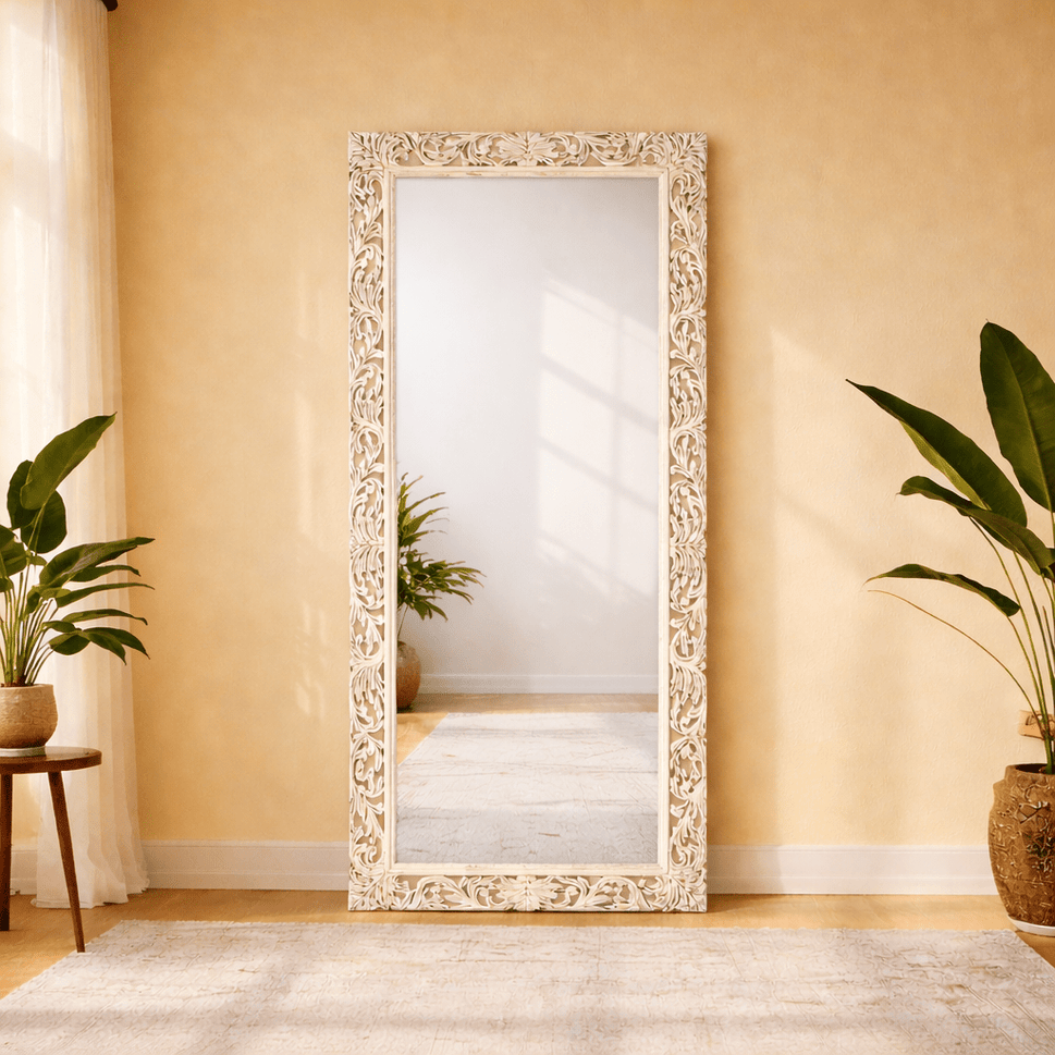 Florina Leaner Solid Mango Wood Mirror Frame