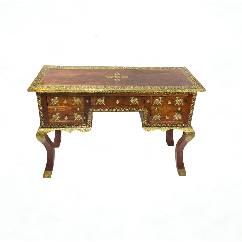 Real sheesham wood desk & writing table with brass fitted work