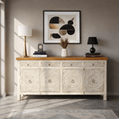 Switch Handcrafted Wooden Sideboard For UAE, White Wooden Sideboard Saudi Arabia, Solid Wood Cabinet Fujairah, 1 image