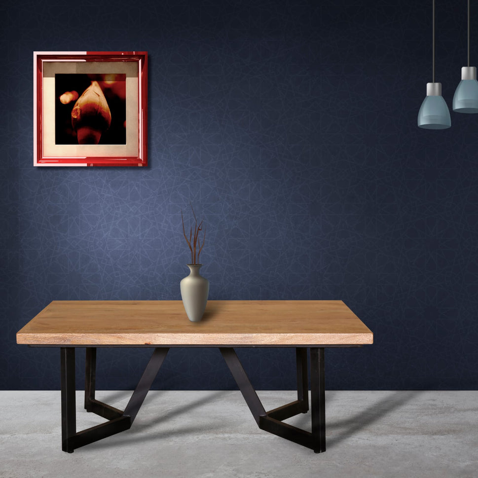 Wooden Coffee Table Metal Legs WCTML