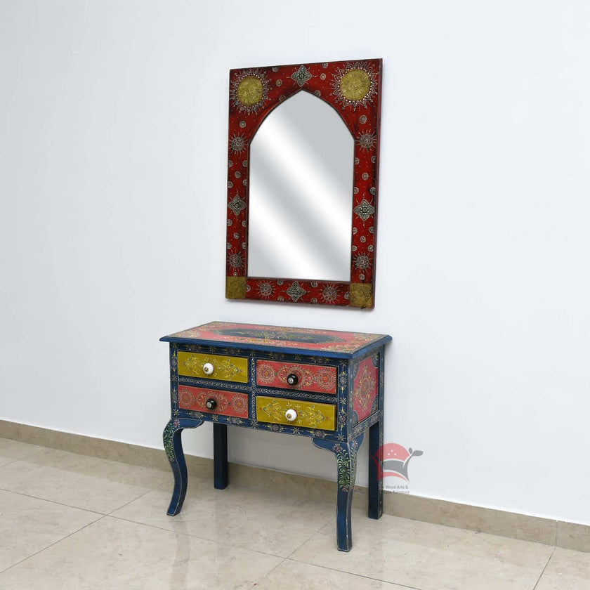 Console & Mirar frame with hand painted