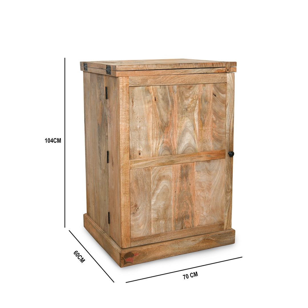 Prestige solid mango wood classic folding bar cabinet