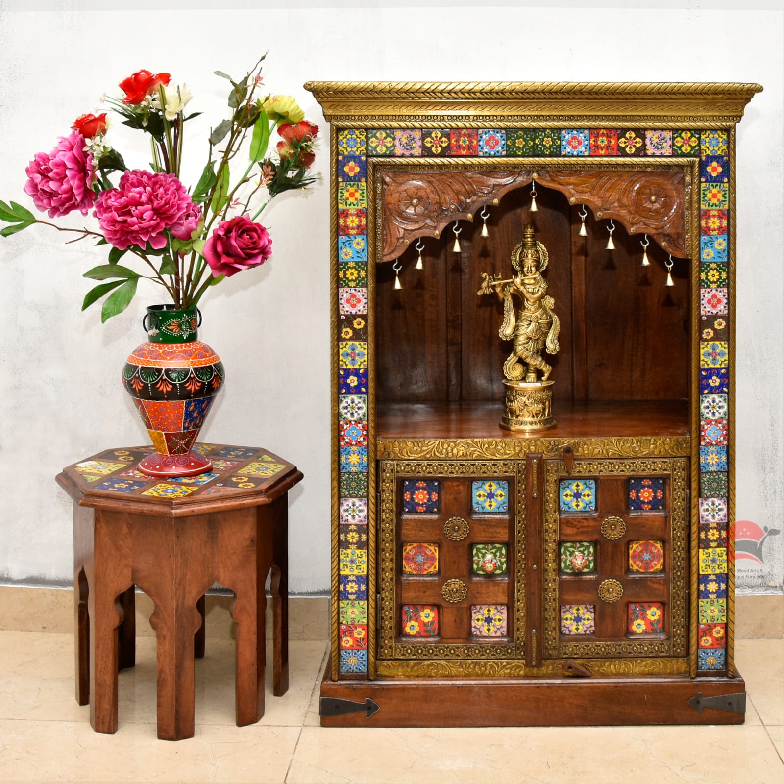 Wooden home temple with worship