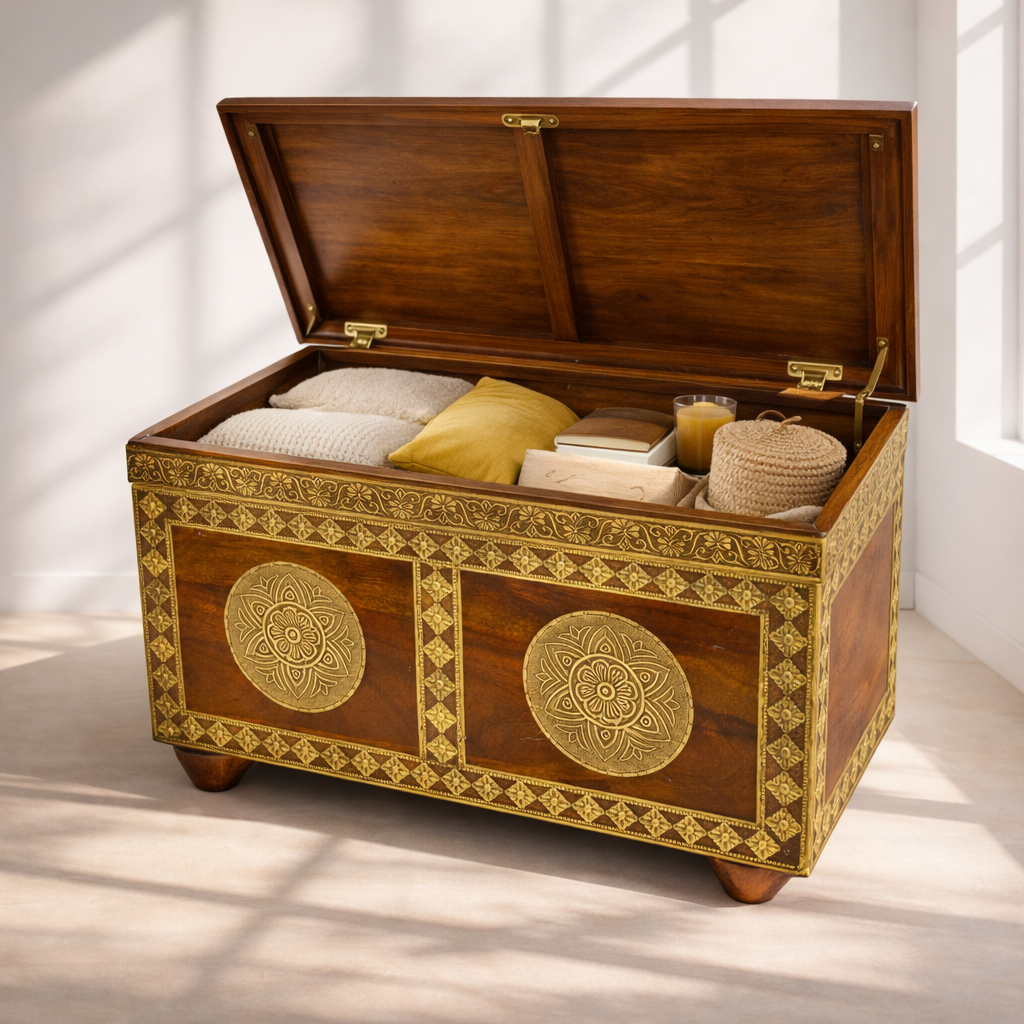 Traditional Wooden Trunk for Home Dubai
Mango Wood Storage Trunk Dubai
Handmade Wooden Storage Box UAE
