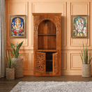 Switch Designer Wooden Pooja Mandir, Antique Style Wooden Mandir, Classic Home Worship Cabinet, Luxury Prayer Room Furniture, Wooden Temple For Living Room, Wooden Temple For Worship Room,  2 image