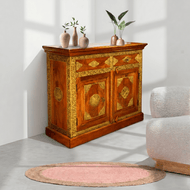 Modern wooden sideboard with brass fitted work