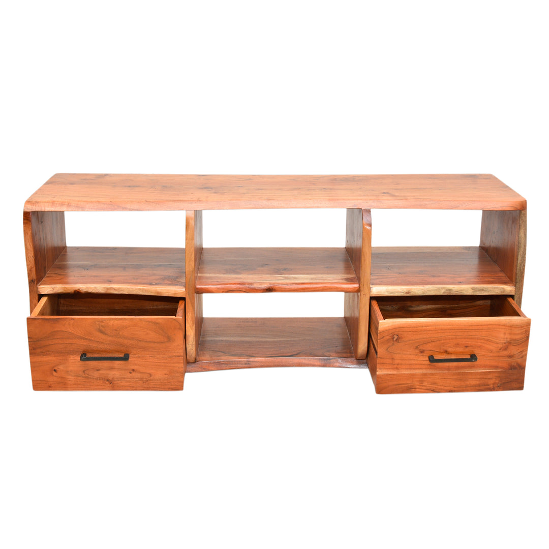 The Arlo Natural Wood TV Stand | Open Shelf Media Console UAE