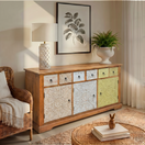 Switch modern buffet cabinet for villas Dubai, premium hallway cabinet in mango wood Dubai, elegant dining side console table, 2 image
