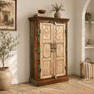 Switch utility cabinet, real wood Abu Dhabi, organizer cabinet recycled wood, hallway cabinet antique wood, living room cabinet vintage wood Sharjah, heritage cabinet wood Ajman, solid wood cupboard, decorative cabinet recycled wood Dubai, 2 image