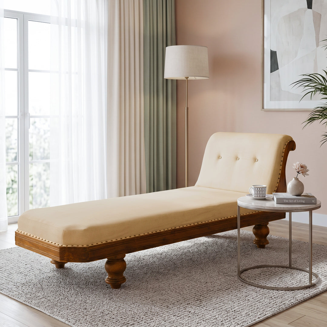 Regal Comfort Sheesham Wood Chaise Lounge & Diwaan
