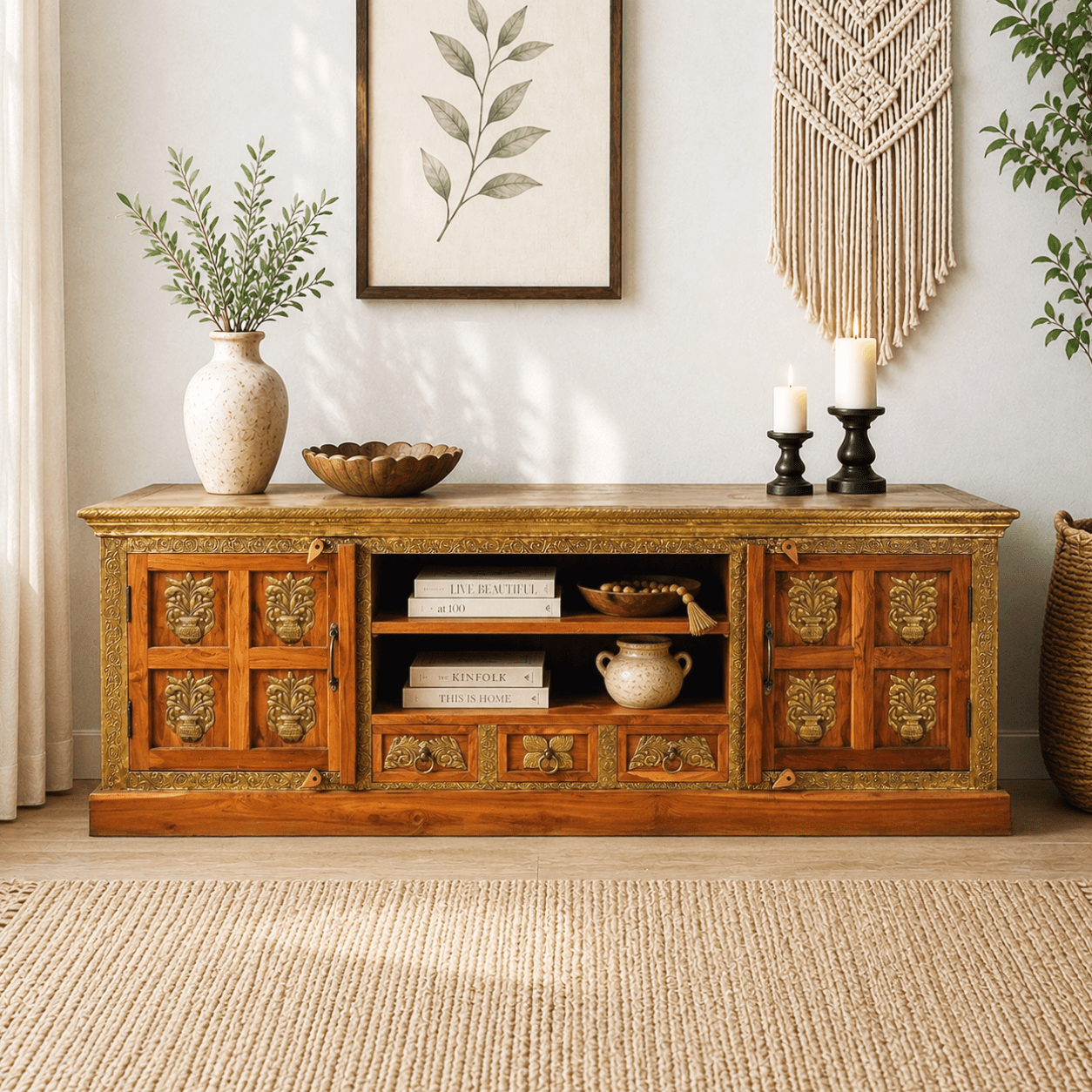 hand made tv cabinet, modern hand made tv stand, modern solid wood media console, stylish vintage entertainment unit, classic look entertainment center, 