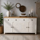 Switch console buffet table, credenza cabinet, rustic sideboard, vintage sideboard, antique style sideboard, heritage wood sideboard, luxury sideboard cabinet, stylish buffet cabinet, modern handmade sideboard, Indian handmade sideboard,  1 image