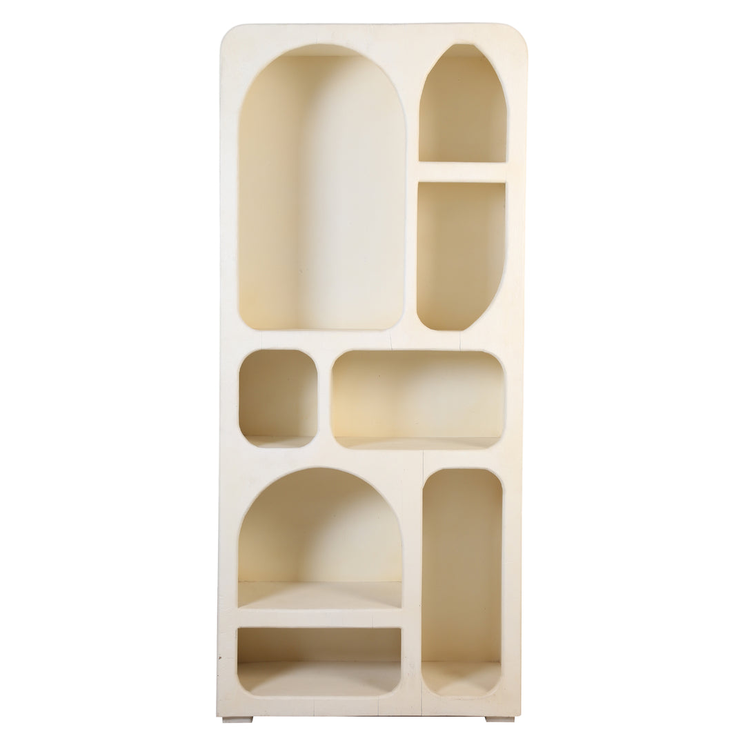 Prestige Luxury Arch Bookshelf & Display Unit with white rustic finish
