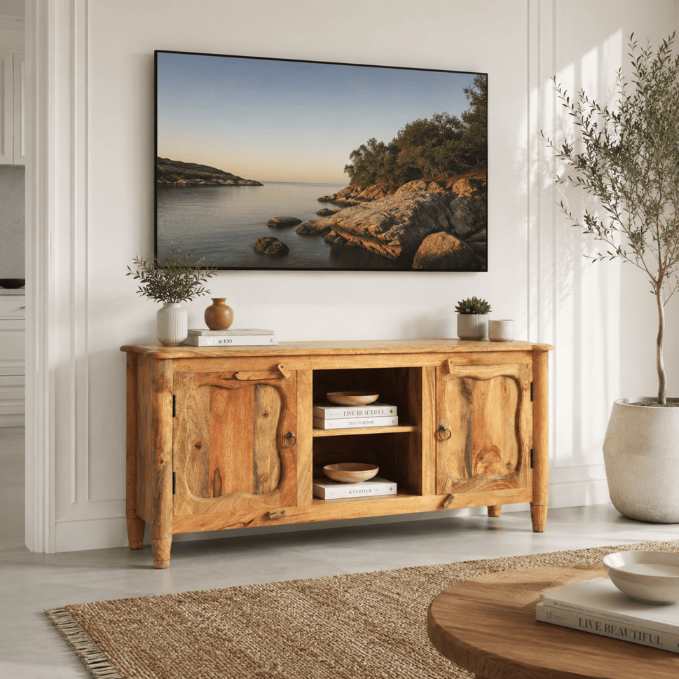 The Palm Grove Handmade Mango Wood TV Console