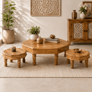 Switch lounge hand made table set, hospitality table set handicrafted, heritage wooden table, majlis furniture table real wood, arabic coffee table handicrafted, hexagonal coffee table antique look,  2 image
